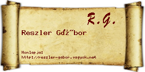 Reszler Gábor névjegykártya